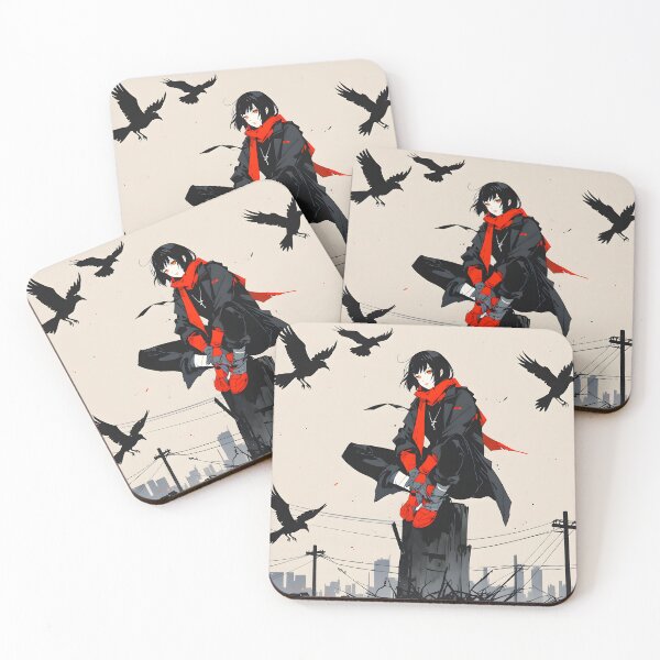 Item preview, Anime girl surrounded by crows and mysterious aura designed and sold by Ledsor.
