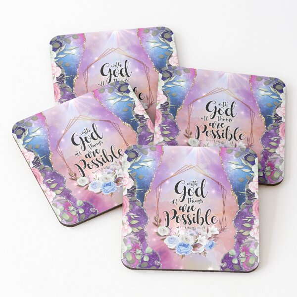 Item preview, With God All Things Are Possible – Inspirational Christian Bible Verse designed and sold by The Loved Label.