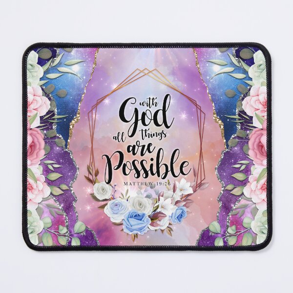 Item preview, With God All Things Are Possible – Inspirational Christian Bible Verse designed and sold by The Loved Label.
