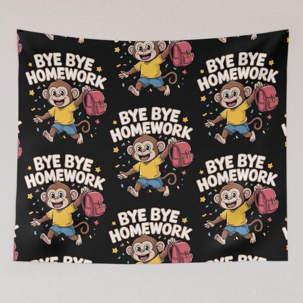 Item preview, No Homework Monkey – Cute Last Day School Celebration designed and sold by Taans-Creation.