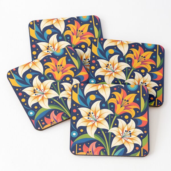 Item preview, Modern Geometric Colorful Lillies designed and sold by artedamensagem.