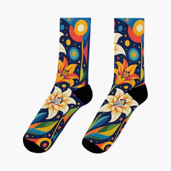 Item preview, Modern Geometric Colorful Lillies designed and sold by artedamensagem.