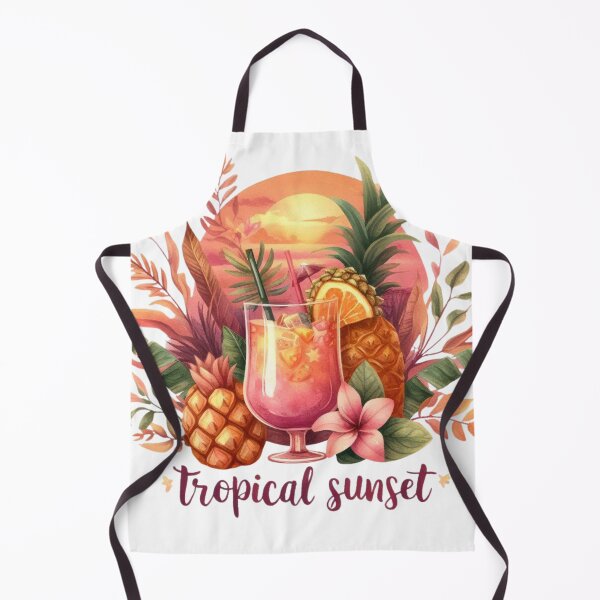 Item preview, Tropical Sunset Fruit Drink Illustration designed and sold by CalmMatterStudio.