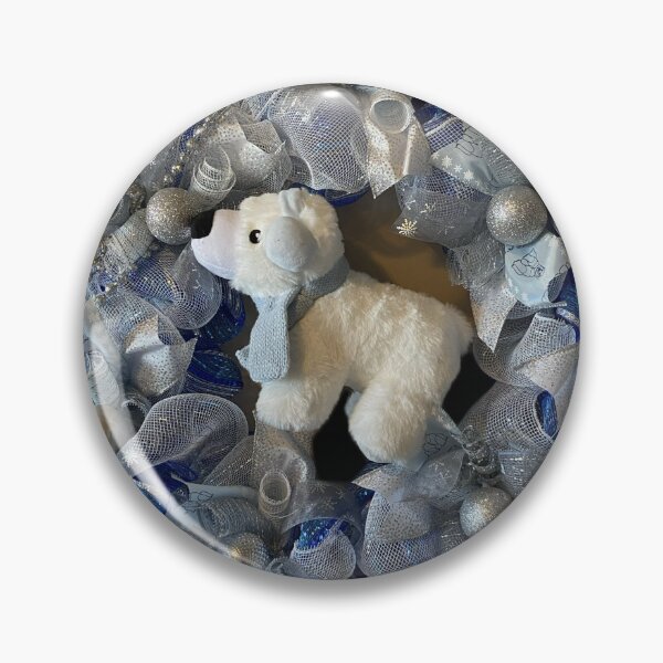 Item preview, Cute Christmas Wreath with Blue, Silver and Bear designed and sold by Kandoart.