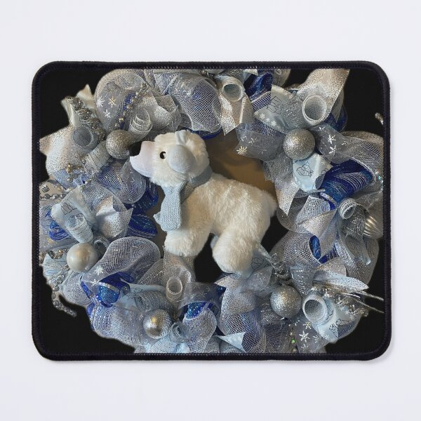 Item preview, Cute Christmas Wreath with Blue, Silver and Bear designed and sold by Kandoart.