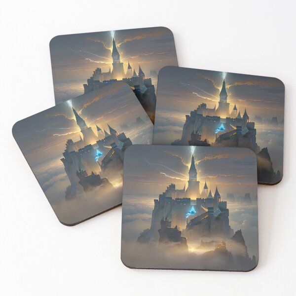 Item preview, Dark Fantasy Castle in the Clouds | Magical Fortress Digital Artwork designed and sold by ArtscapeProductions.