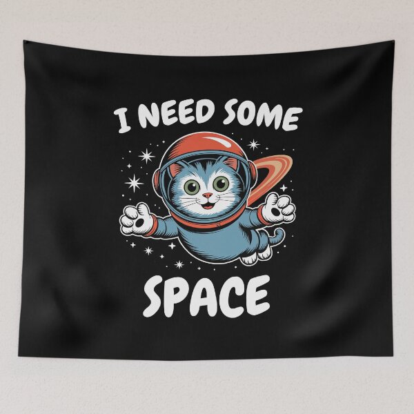 Item preview, I Need Some Space – Whimsical Cat designed and sold by MtWoodsonSales.