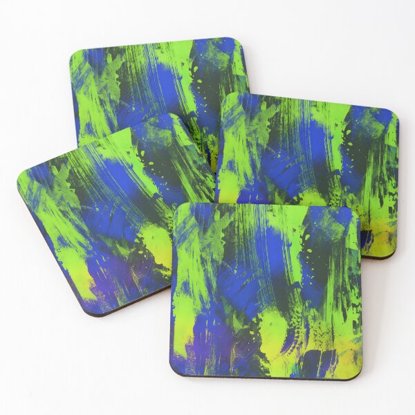 Item preview, Neon Green and Electric Blue Abstract Paint Texture designed and sold by FestivityFinds.