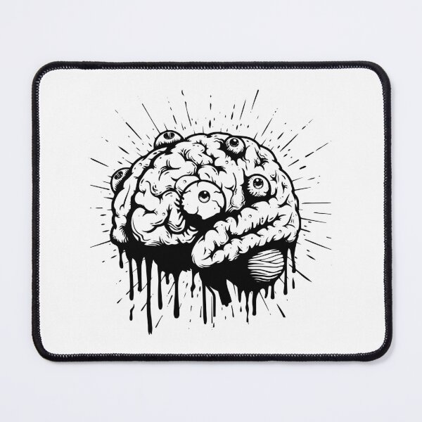Item preview, Dripping Eyeball Brain – Surreal Horror Art Illustration designed and sold by inkoutninja.
