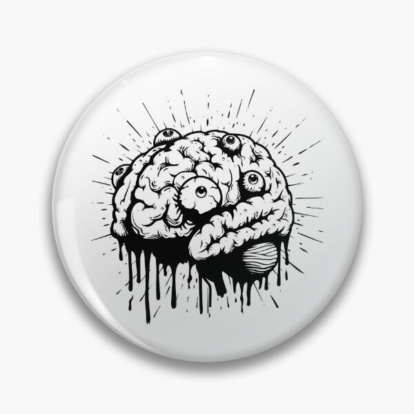 Item preview, Dripping Eyeball Brain – Surreal Horror Art Illustration designed and sold by inkoutninja.