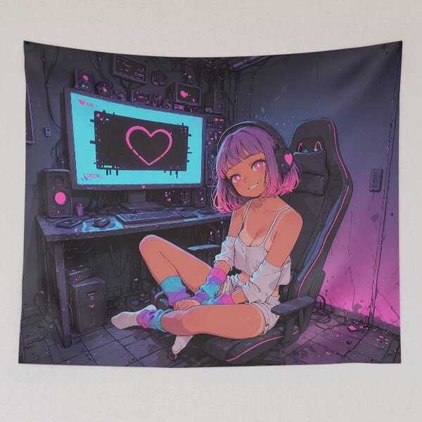 Item preview, Neon Heartbeat: Gamer Girl Vibes designed and sold by Ani-mememe.