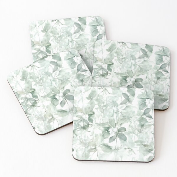 Item preview, Soft Watercolor Green Floral Abstract Pattern designed and sold by FestivityFinds.