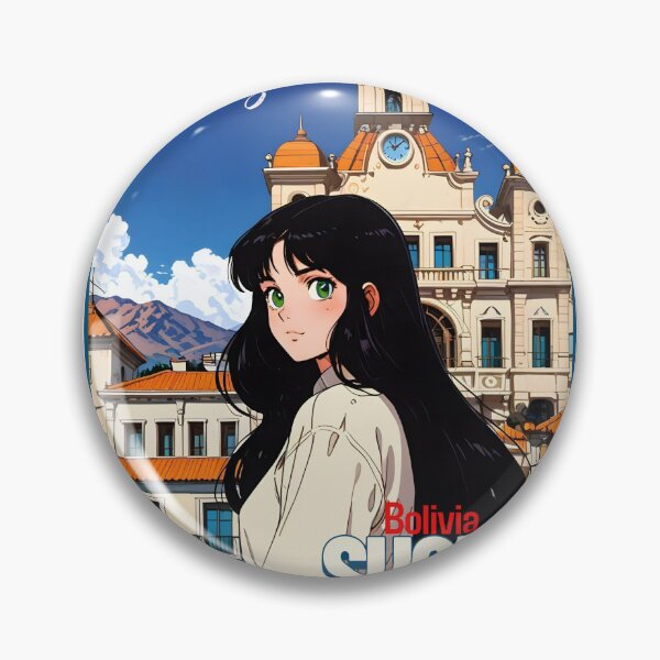 Item preview, Retro Anime Girl from Sucre Bolivia Vintage Travel Romantic Quote designed and sold by Kawaii-Sky.