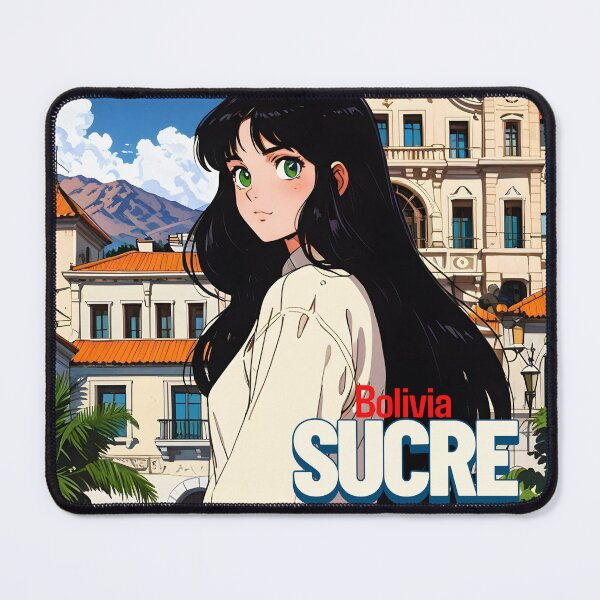 Item preview, Retro Anime Girl from Sucre Bolivia Vintage Travel Romantic Quote designed and sold by Kawaii-Sky.