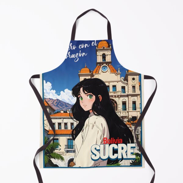 Item preview, Retro Anime Girl from Sucre Bolivia Vintage Travel Romantic Quote designed and sold by Kawaii-Sky.