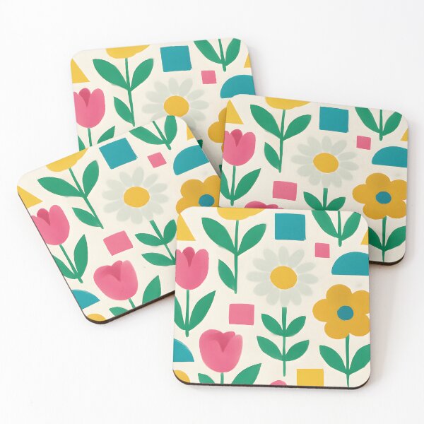 Item preview, Colorful Geometric Floral Pattern with Playful Shapes designed and sold by FestivityFinds.