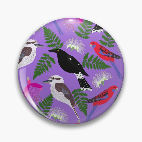 Item preview, From your window Australian Birds Flowers Purple designed and sold by Lozzie Eliza Designs.