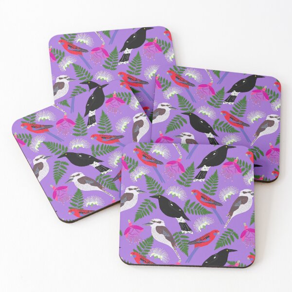 Item preview, From your window Australian Birds Flowers Purple designed and sold by Lozzie Eliza Designs.