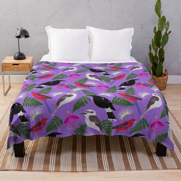 Item preview, From your window Australian Birds Flowers Purple designed and sold by Lozzie Eliza Designs.
