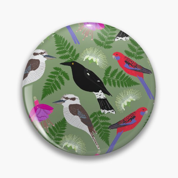 Item preview, From your window Australian Birds Flowers Green designed and sold by Lozzie Eliza Designs.