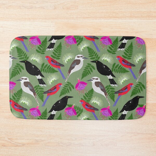 Item preview, From your window Australian Birds Flowers Green designed and sold by Lozzie Eliza Designs.