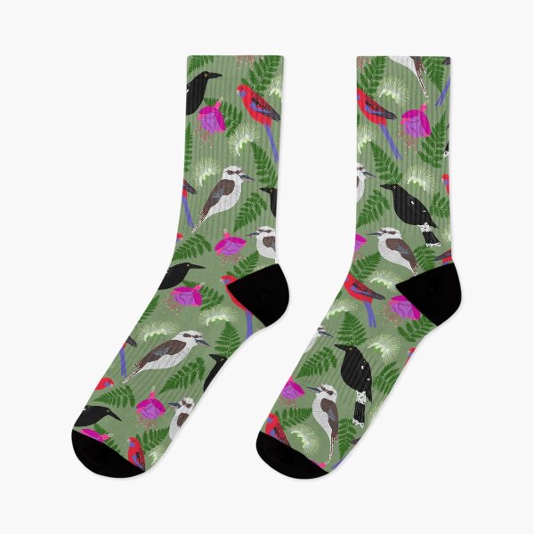 Item preview, From your window Australian Birds Flowers Green designed and sold by Lozzie Eliza Designs.