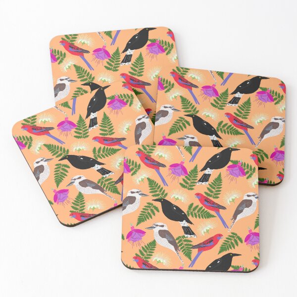 Item preview, From your window Australian Birds Flowers Orange designed and sold by Lozzie Eliza Designs.