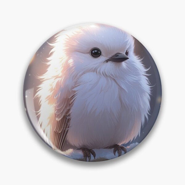 Item preview, Fluffy White Shima Enaga – Snow Fairy Bird of Hokkaido designed and sold by LEO'S CREATURE　れおずくりーちゃー.