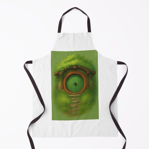 Item preview, Cozy Fantasy Hobbit House Door – Enchanted Green Cottage Illustration designed and sold by Greemo03.
