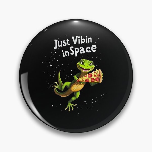 Item preview, funny lizard meme Just Vibin in Space designed and sold by Uglyandcute.