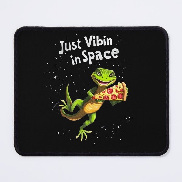 Item preview, funny lizard meme Just Vibin in Space designed and sold by Uglyandcute.