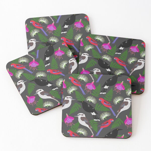 Item preview, From your window Australian Birds Flowers Grey designed and sold by Lozzie Eliza Designs.