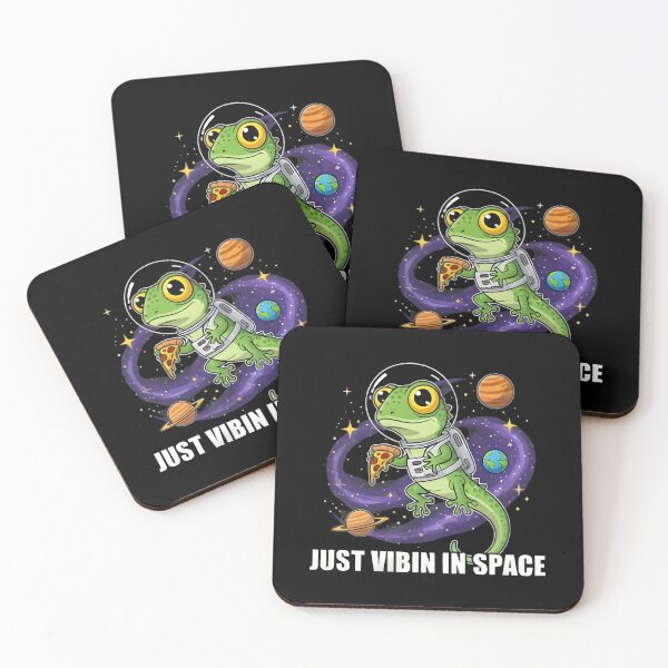 Item preview, funny lizard meme Just Vibin in Space designed and sold by Uglyandcute.