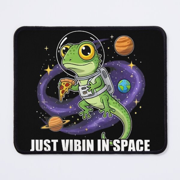 Item preview, funny lizard meme Just Vibin in Space designed and sold by Uglyandcute.