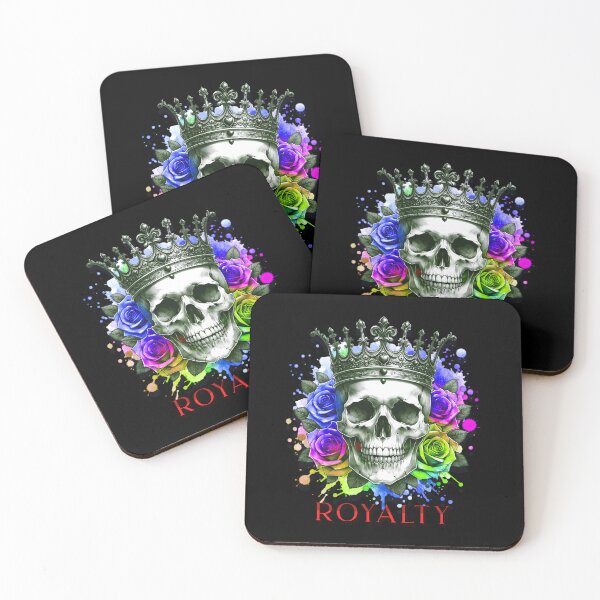 Item preview, Crowned Skull with Colorful Roses Art designed and sold by OLOstudio.