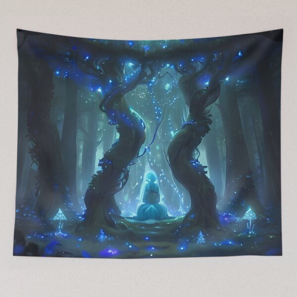 Item preview, Enchanted Forest Shrine | Mystical Bioluminescent Fantasy Artwork designed and sold by ArtscapeProductions.