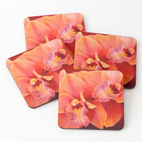 Item preview, Tropical Tangerine-Hues Orchid Flowers Art Photo designed and sold by DEC02.