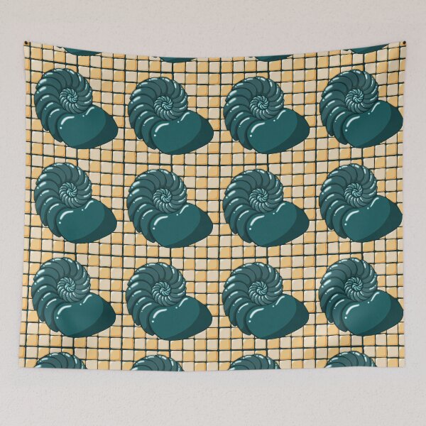 Item preview, Nautilus Seashell on the beach mosaic pattern designed and sold by OhNoNotAgain42.