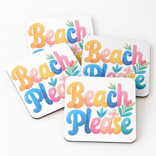 Item preview, Vibrant Colorful “Beach Please” Quote – Bold Summer Typography Design designed and sold by BobaBunny76.