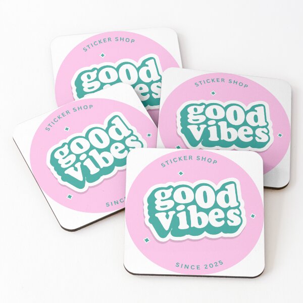 Item preview, Good Vibes pink and green design designed and sold by Sketchy Stickers.