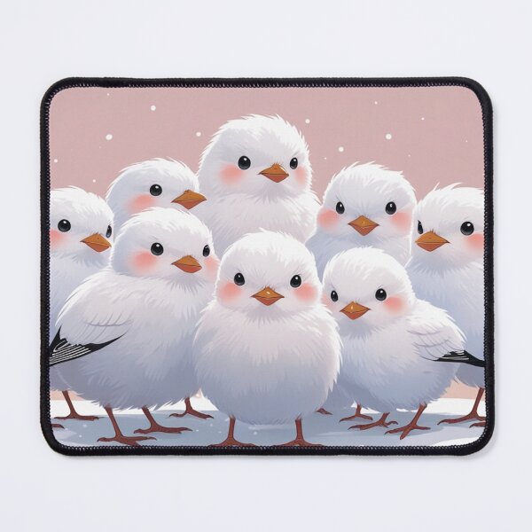 Item preview, Adorable Flock of Fluffy Shima Enaga Birds – Snow Fairy Charm designed and sold by LEO'S CREATURE れおずくりーちゃー.