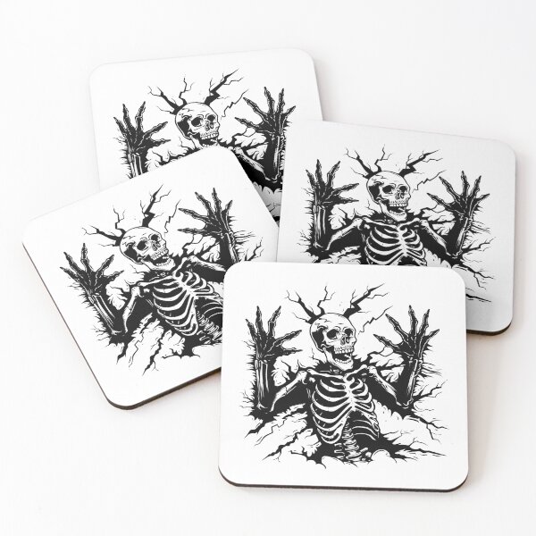 Item preview, Skeleton Breakout – Horror Comic Style Halloween Art designed and sold by inkoutninja.