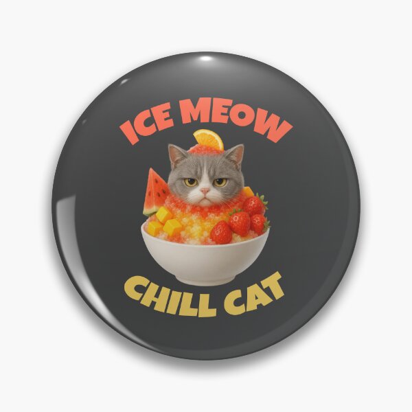 Item preview, Ice Meow Chill Cat – Grumpy Summer Dessert Vibes designed and sold by iamwonderkitty.