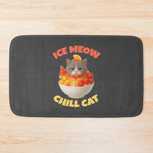 Item preview, Ice Meow Chill Cat – Grumpy Summer Dessert Vibes designed and sold by iamwonderkitty.