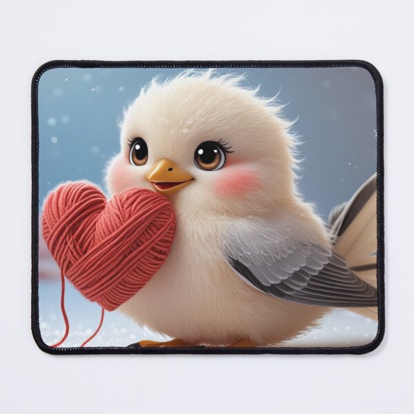 Item preview, Cute Shima Enaga Holding a Heart – Kawaii Winter Bird designed and sold by LEO'S CREATURE れおずくりーちゃー.