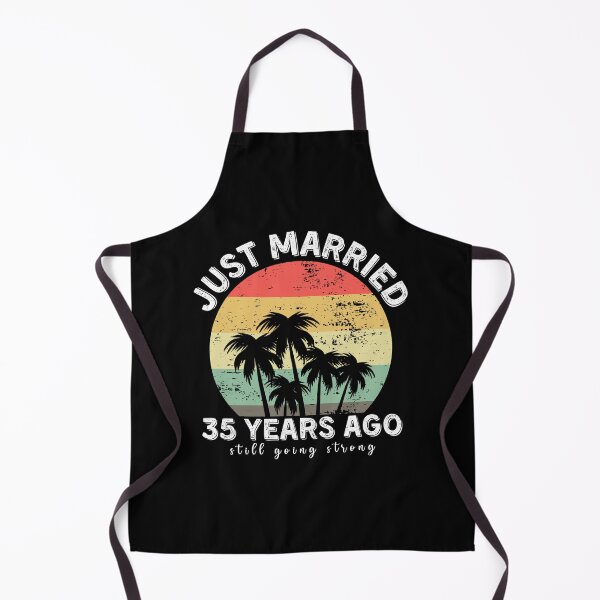 Item preview, Vintage - Just Married 35 Years Ago, 35th Wedding Anniversary for Couple Men & Women designed and sold by Mozaic Clothes.