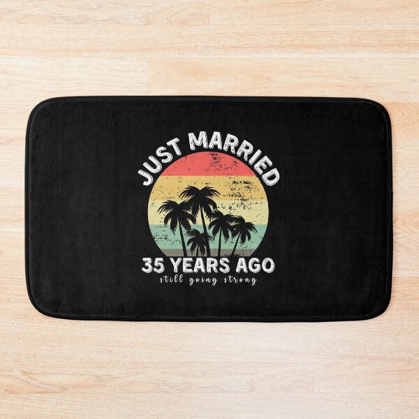 Item preview, Vintage - Just Married 35 Years Ago, 35th Wedding Anniversary for Couple Men & Women designed and sold by Mozaic Clothes.
