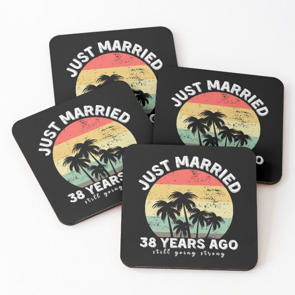 Item preview, Vintage - Just Married 38 Years Ago, 38th Wedding Anniversary for Couple Men & Women designed and sold by Mozaic Clothes.