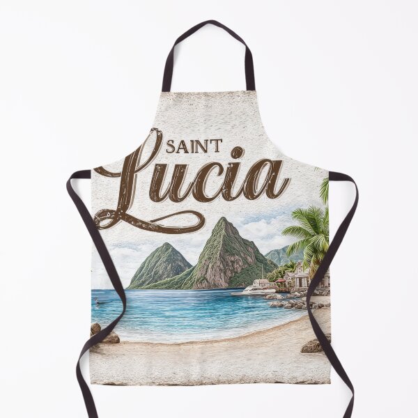 Item preview, Soufrière St Lucia Bay with Vintage Tropical Charm in Caribbean Coastline designed and sold by scicilysimonee.