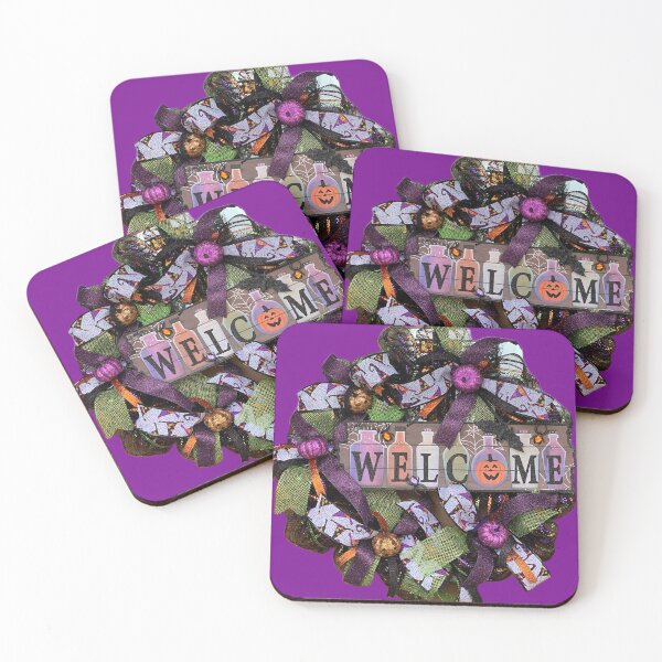 Item preview, Spooky Halloween Welcome Wreath in Purple and Black designed and sold by Kandoart.